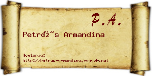 Petrás Armandina névjegykártya